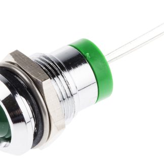 Indicatore da pannello RS PRO Verde  a LED, 2V cc, Sporgente, foro da 12mm