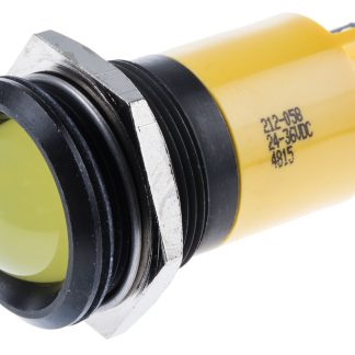 Indicatore da pannello RS PRO Giallo  a LED, 24 → 36V cc, Sporgente, foro da 22mm