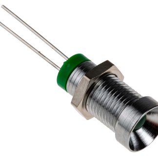 Indicatore da pannello RS PRO Verde  a LED, 2V cc, IP67, Ad incasso, foro da 8mm