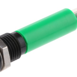Indicatore da pannello RS PRO Verde  a LED, 24V cc, IP67, Sporgente, foro da 8mm