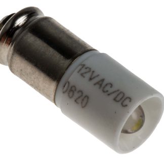 Lampada per indicatori RS PRO, lunga 16mm, Ø 6mm, 12V ca/cc, luce color Bianco, 2070mcd, Chip singolo da 100000h con