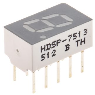 Display LED a 7 segmenti Broadcom, H. 7.6mm, 12.7 x 7.6 x 9.91mm, 1 mcd, col. Rosso