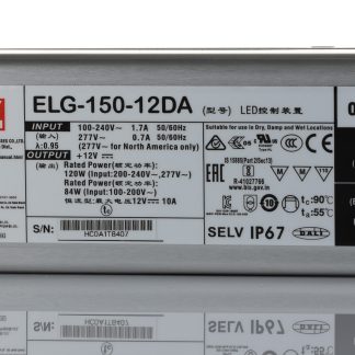 Driver LED Mean Well, 120W, IN 180 → 305 V ac, 254 → 431 V dc, OUT 12V, 10A