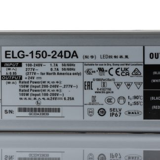 Driver LED Mean Well, 150W, IN 180 → 305 V ac, 254 → 431 V dc, OUT 24V, 6A