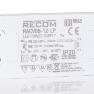 Modulo controllore LED Recom, 6W, IN 230V ca, OUT 12V, 500mA