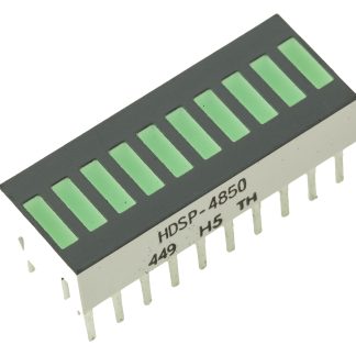 Display LED, barra luminosa a 10 segm. Broadcom, 10.2 x 25.4 x 6.1mm, 1,9 mcd, col. Verde