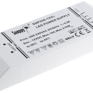 Driver LED RS PRO, 216W, IN 200 → 240V ca, OUT 12V, 18A