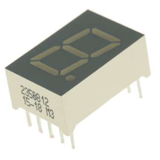 Display LED a 7 segmenti Kingbright, H. 12.7mm, 19 x 12.7 x 8mm, 10 mcd, col. Verde