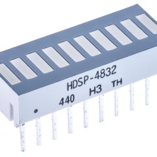 Display LED, barra luminosa a 10 segm. Broadcom, 10.2 x 25.4 x 6.1mm, 1900 μcd, 3500 μcd, col. Verde, rosso, giallo