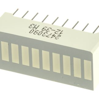 Display LED, barra luminosa a 10 segm. Kingbright, 10.2 x 25.4 x 8mm, 21 mcd, col. Verde