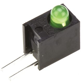 Indicatore LED per PCB Verde Marl, 1 LEDs, Right-angle, 2,2 V, Montaggio con foro passante