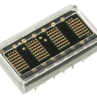 Display LED a matrice di punti Broadcom, 4 cifre, H. 4.6mm, 11.4 x 21.5 x 5.3mm, 0,11 mcd, col. Verde