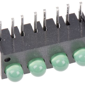 Indicatore LED per PCB Verde Dialight, 45 °, 4 LEDs, Right-angle, 2,1 V, Montaggio con foro passante