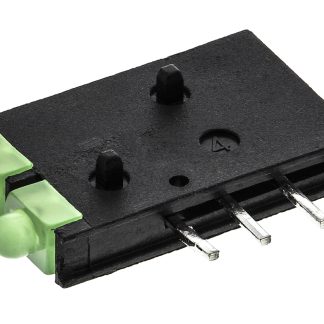 Indicatore LED per PCB Verde Dialight, 38 °, 2 LEDs, Right-angle, 2,1 V, Montaggio con foro passante