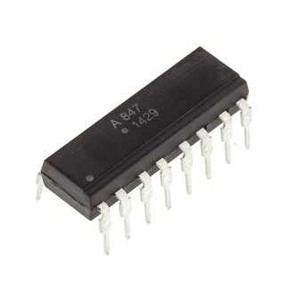 Fotoaccoppiatore Broadcom, 4 canali, Montaggio con foro passante, uscita Transistor 50%, 16 Pin