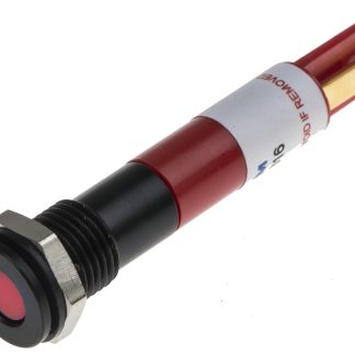 Indicatore da pannello RS PRO Rosso  a LED, 12V cc, IP67, A filo, foro da 6mm