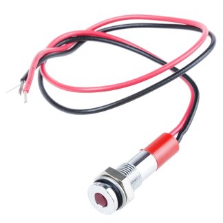 Indicatore da pannello RS PRO Rosso  a LED, 12V cc, IP67, A filo, foro da 6mm