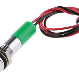 Indicatore da pannello RS PRO Verde  a LED, 220V ca, IP67, A filo, foro da 8mm