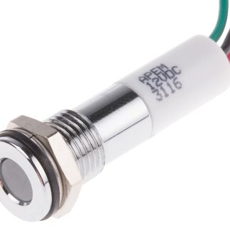 Indicatore da pannello RS PRO  a LED, 12V cc, IP67, A filo, foro da 8mm