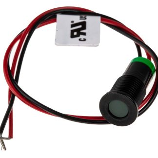 Indicatore da pannello RS PRO Verde  a LED, 2V cc, IP67, A filo, foro da 8mm