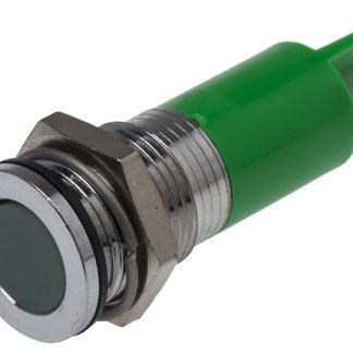 Indicatore da pannello RS PRO Verde  a LED, 220V ca, IP67, A filo, foro da 14mm