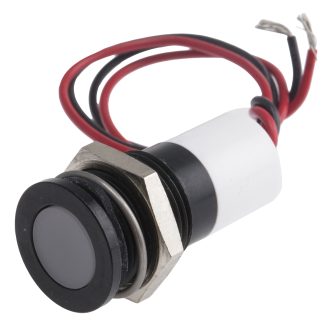 Indicatore da pannello RS PRO Bianco  a LED, 12V cc, IP67, A filo, foro da 14mm