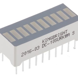 Display LED, barra luminosa a 10 segm. Kingbright, 10.2 x 25.4 x 8mm, 100000 mcd, col. Rosso