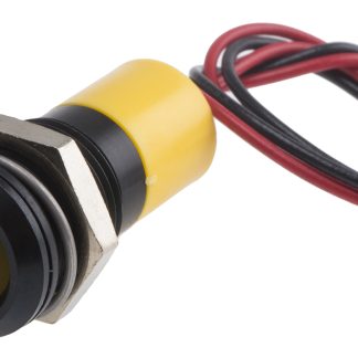 Indicatore da pannello RS PRO Giallo  a LED, 12V cc, IP67, Sporgente, foro da 14mm