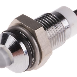 Indicatore da pannello RS PRO Bianco  a LED, 2V cc, IP67, Sporgente, foro da 6mm