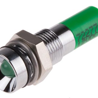 Indicatore da pannello RS PRO Verde  a LED, 12V cc, IP67, Ad incasso, foro da 6mm