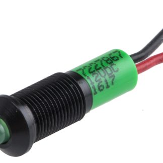 Indicatore da pannello RS PRO Verde  a LED, 12V cc, IP67, Sporgente, foro da 6mm