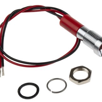 Indicatore da pannello RS PRO Rosso  a LED, 24V cc, IP67, Ad incasso, foro da 8mm