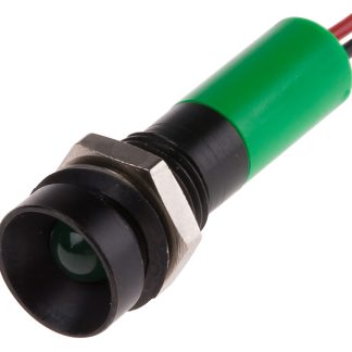 Indicatore da pannello RS PRO Verde  a LED, 12V cc, IP67, Ad incasso, foro da 8mm