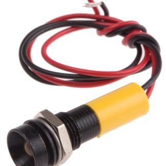 Indicatore da pannello RS PRO Giallo  a LED, 24V cc, IP67, Ad incasso, foro da 8mm