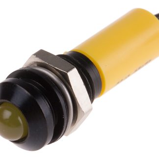 Indicatore da pannello RS PRO Giallo  a LED, 12V cc, IP67, Sporgente, foro da 8mm