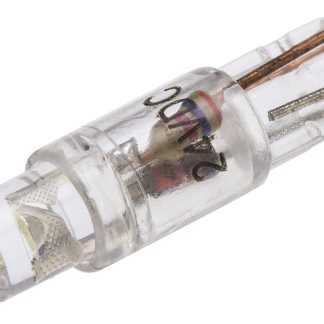 Lampada per indicatori JKL Components, lunga 20.3mm, Ø 4.5mm, 24V, luce color Bianco con Wedge, angolo di vista 95 °