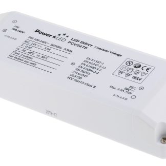 Driver LED PowerLED, 75W, IN 100 → 240 V ac, OUT 24V, 3.15A