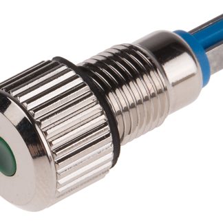 Indicatore da pannello RS PRO Verde  a LED, 24V, IP67, Sporgente, foro da 8mm