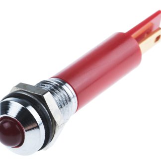 Indicatore da pannello RS PRO Rosso  a LED, 12V cc, IP67, Sporgente, foro da 8mm