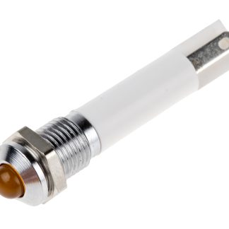 Indicatore da pannello RS PRO Arancione  a LED, 24V cc, IP67, Sporgente, foro da 8mm