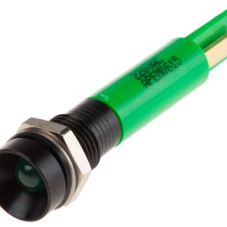 Indicatore da pannello RS PRO Verde  a LED, 220V ca, IP67, Ad incasso, foro da 8mm