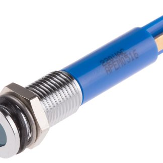 Indicatore da pannello RS PRO Blu  a LED, 220V ca, IP67, A filo, foro da 8mm