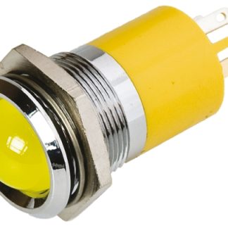 Indicatore da pannello RS PRO Giallo  a LED, 48 → 65V cc, Sporgente, foro da 22mm