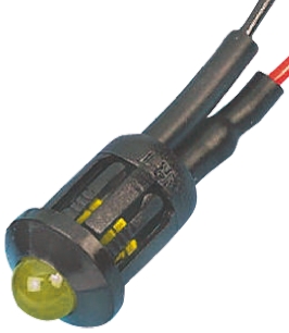 Indicatore da pannello RS PRO Giallo  a LED, 6V cc, Sporgente, foro da 8mm