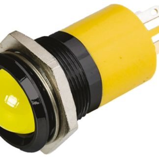 Indicatore da pannello RS PRO Giallo  a LED, 110V ca, Sporgente, foro da 22mm