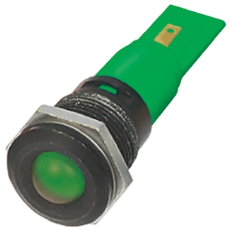 Indicatore da pannello RS PRO Verde  a LED, 12V ca/cc, Sporgente, foro da 16mm