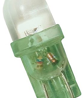 Lampada per indicatori JKL Components, lunga 28.5mm, Ø 10mm, 24V, luce color Verde con Wedge, angolo di vista 20°