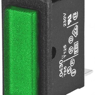 Indicatore da pannello Arcolectric (Bulgin) Ltd Verde Neon, 250V, Sporgente, foro da 28.2 x 11.5mm