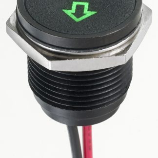 Indicatore da pannello APEM Verde  a LED, 12V cc, IP67, A filo, foro da 16mm