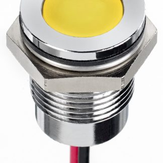 Indicatore da pannello RS PRO Giallo  a LED, 12V cc, IP67, A filo, foro da 14mm